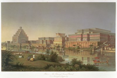The Palaces of Nimrud Restored, a Reconstruction of the Palaces Built by Ashurbanipal on the Banks of the Tigris, from Discoveries in the Ruins of Nineveh and Babylon by Austen Henry Layard by James Fergusson